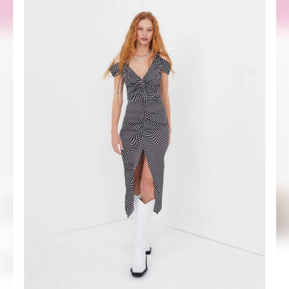 For Love & Lemons Beth Polka Dot Print Midi Length Dress w/ Tags